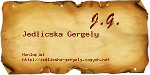 Jedlicska Gergely névjegykártya